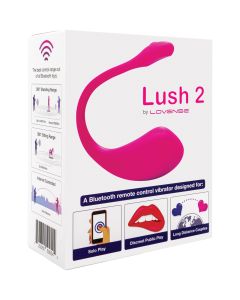 Lovense Lush 2.0 – Sound‑Activated App‑Controlled Vibrator | Powerful Wearable Egg, Pink